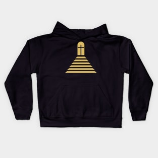 Stairs leading to the cross of Christ. Kids Hoodie